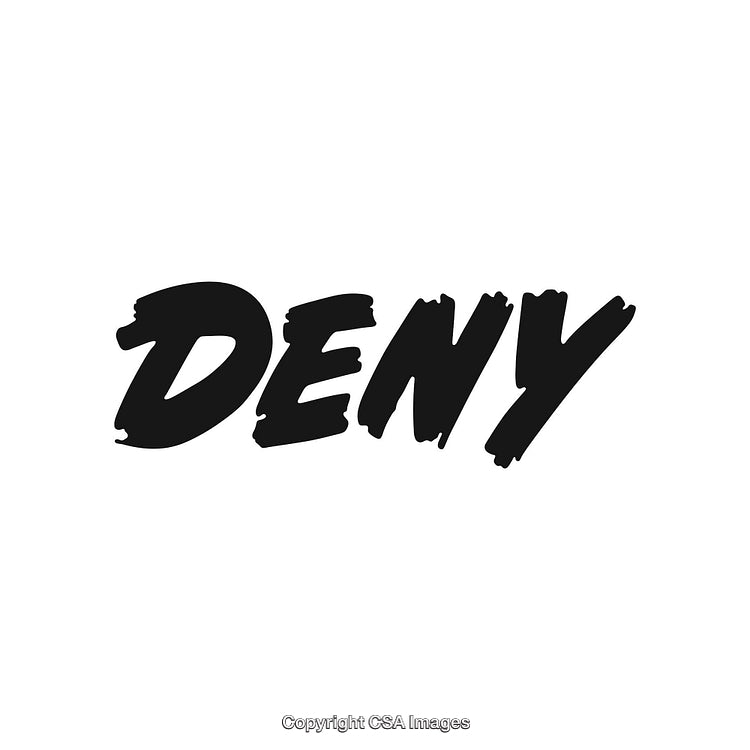 Bold Black Calligraphy Text on White Background Denoting Negative Statement