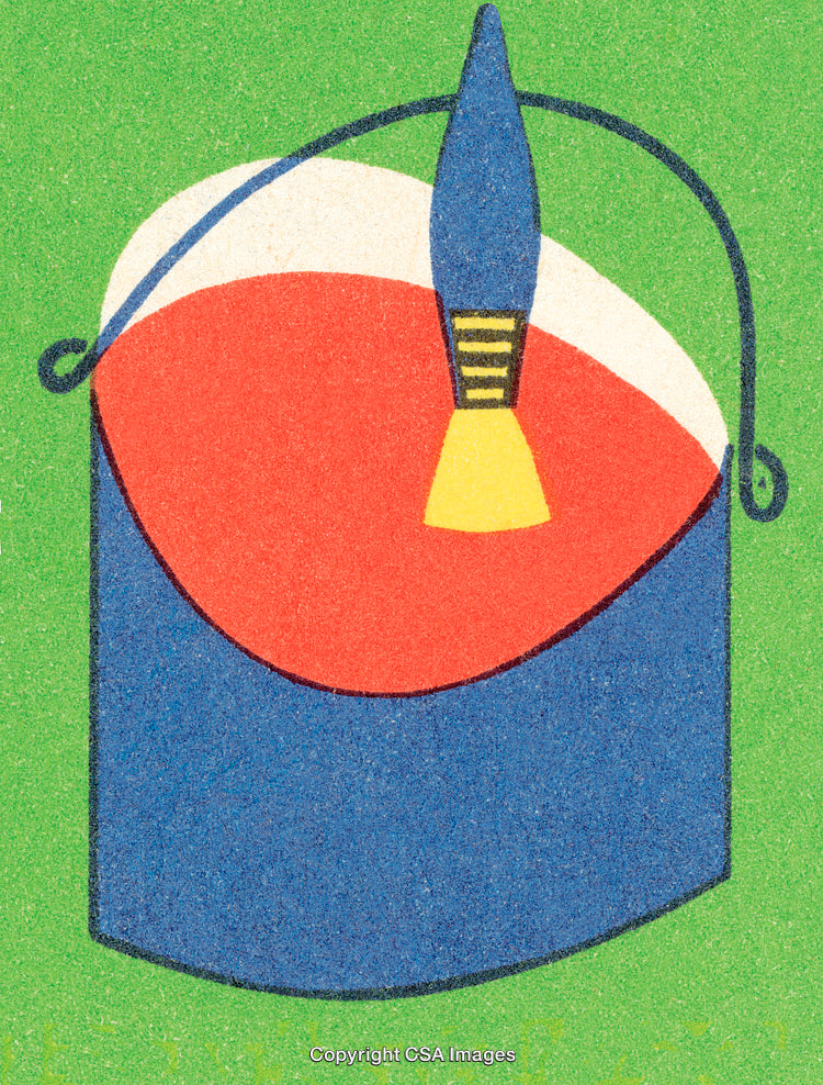 Colorful Modern Illustration Featuring Abstract Shapes and Forms on Green Background