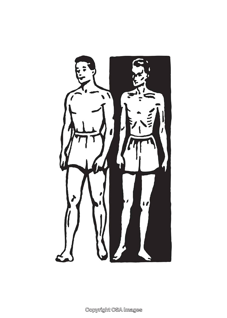 Illustration Depicting Contrasts in Human Physical Appearance and Fitness