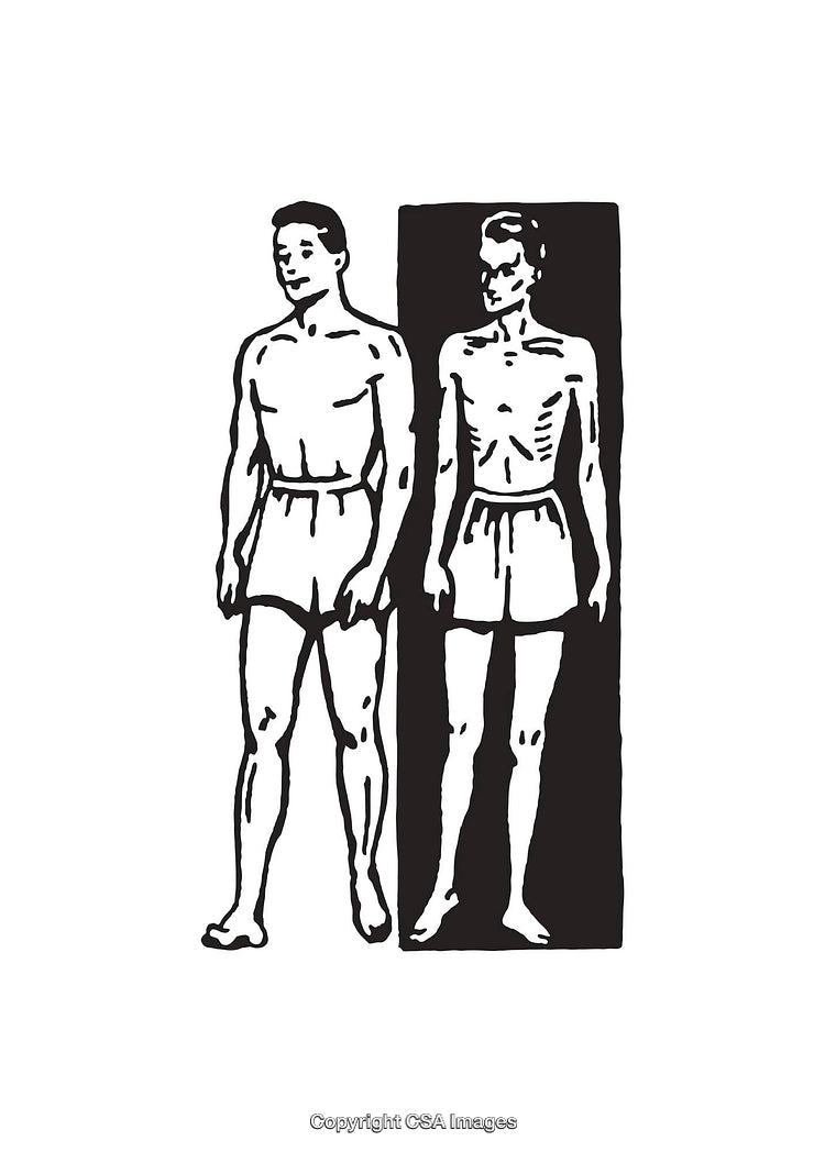 Illustration Depicting Contrasts in Human Physical Appearance and Fitness