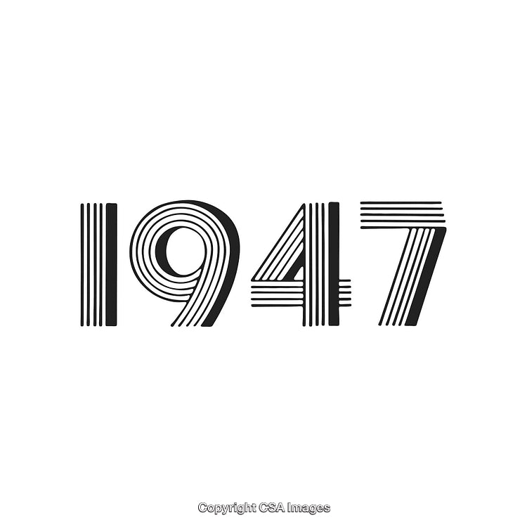 Retro Styled 1947 Year Vector Illustration for Vintage History Themes