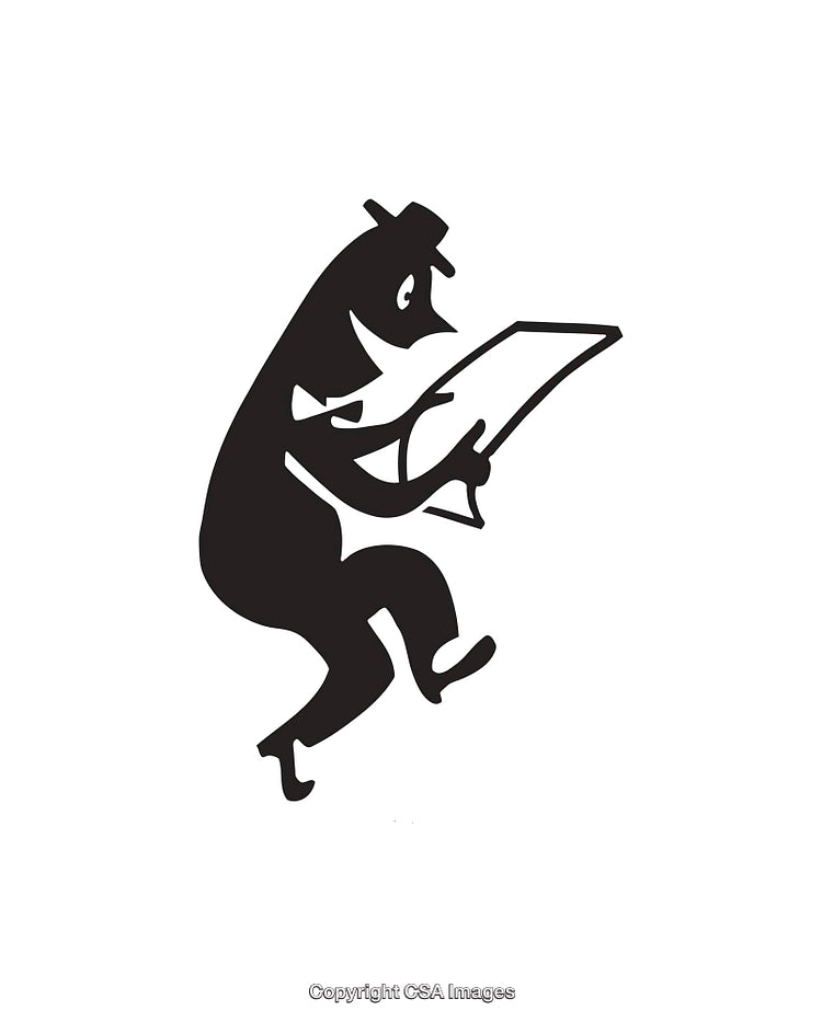 Vintage Style Black and White Cartoon Illustration with Playful Theme