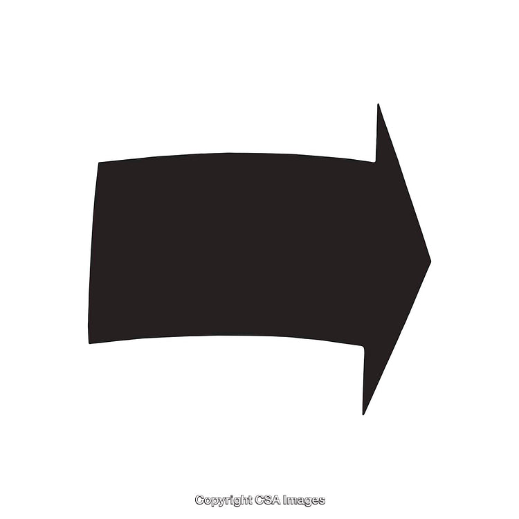 Black Solid Arrow Shape Pointing to the Right on White Background