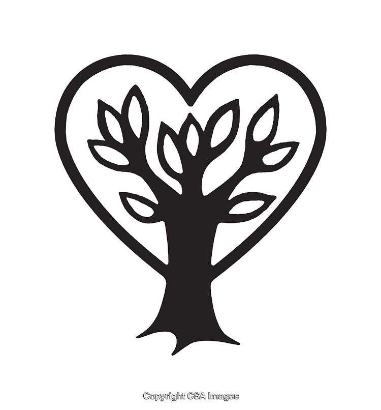Heart-Shaped Tree Symbolizing Connection and Growth in Monochrome Design