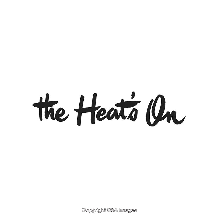 Inspirational Typographic Artwork Featuring the Quote 'The Heat's On'