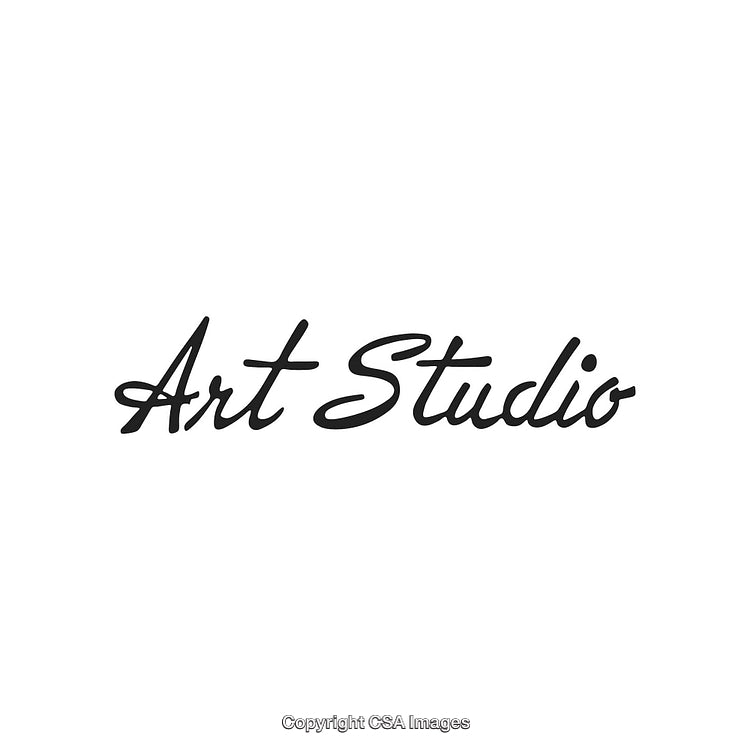 Elegant Stylish Art Studio Logo Design Featuring Cursive Script