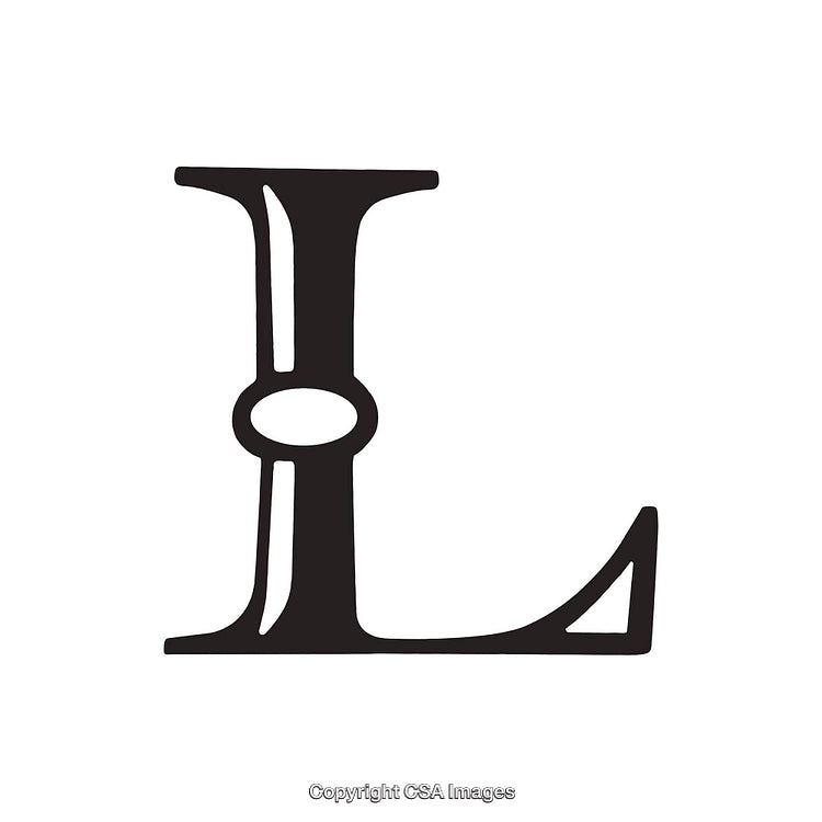 Black Stylized Letter L on a White Background Isolated Design