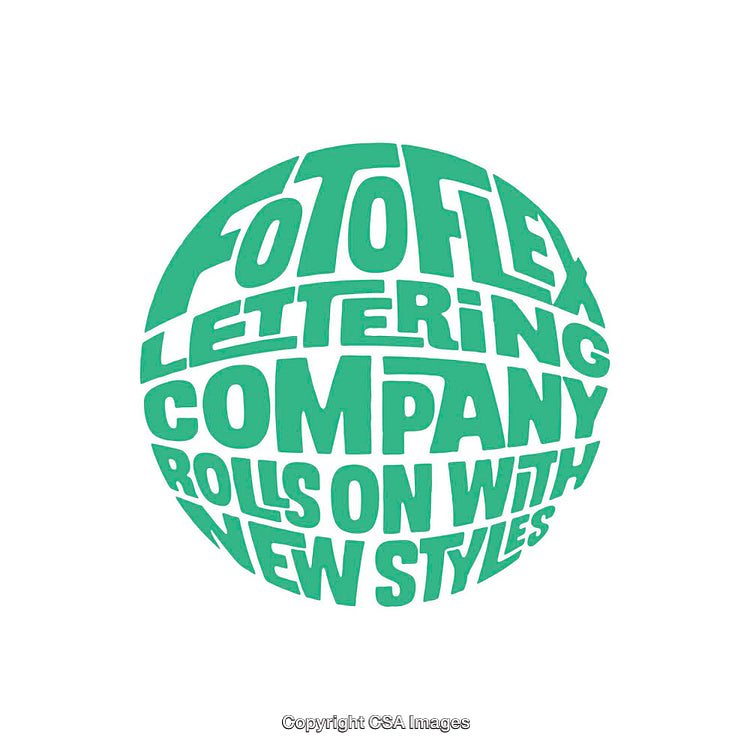 Retro-Inspired Typography Art Depicting Sphere Design with Bold Green Letters