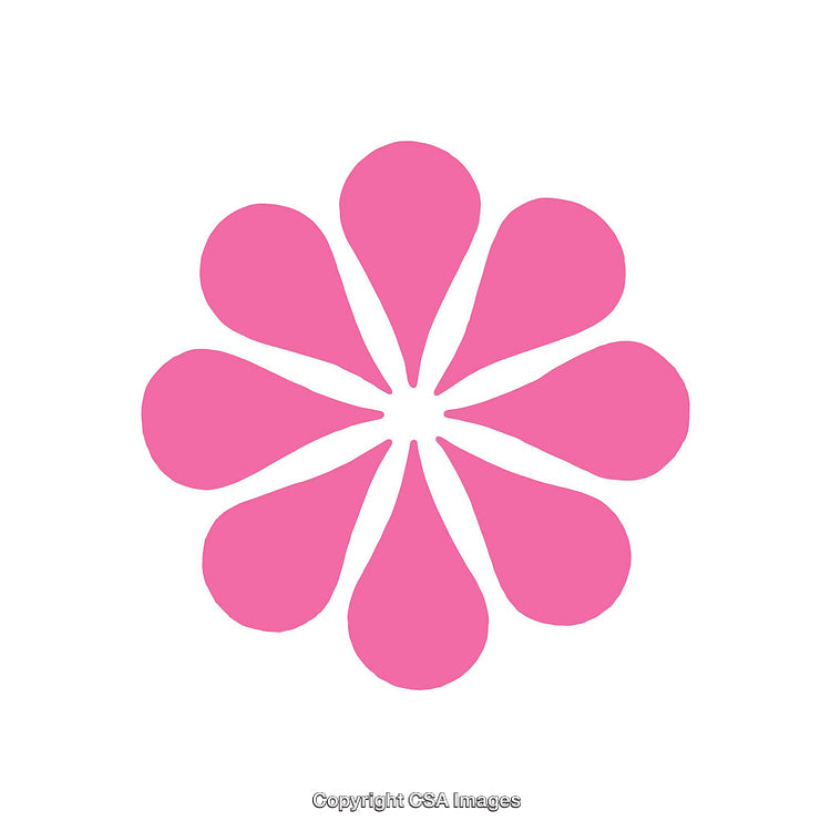 Pink Petal-Shaped Floral Graphic Isolated on White Background
