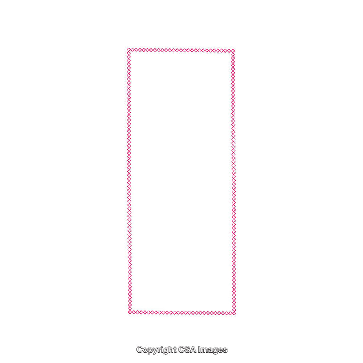 Simple Rectangular Border in Pink Cross-Stitch Pattern on White Canvas