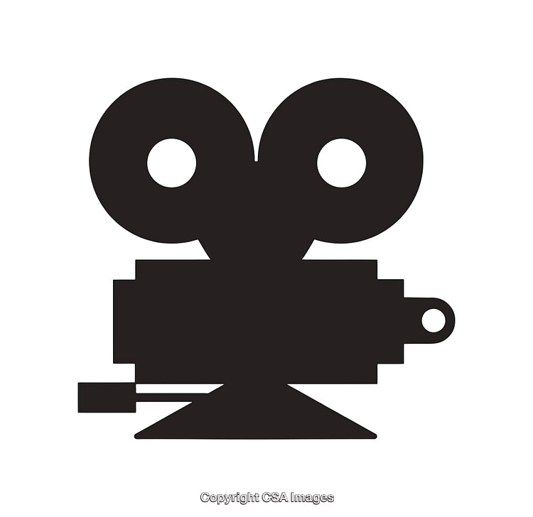 Classic Black and White Camera Illustration Isolated on White Background