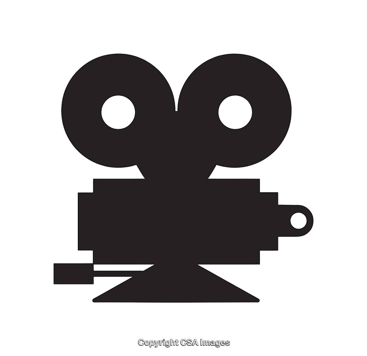 Classic Black and White Camera Illustration Isolated on White Background