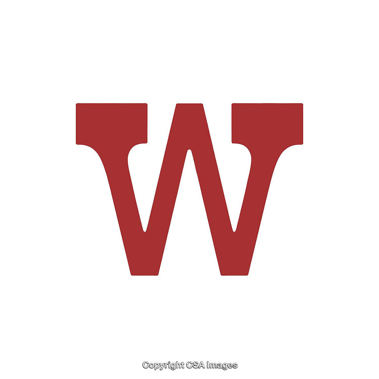 Bold Red Letter W Isolated on a White Background