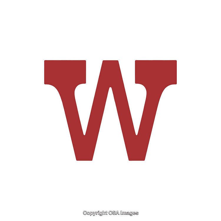 Bold Red Letter W Isolated on a White Background
