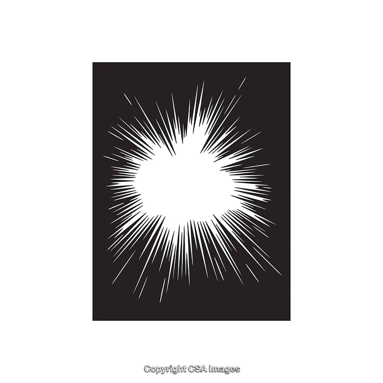 Dynamic Black And White Starburst Explosion Shape On Dark Background
