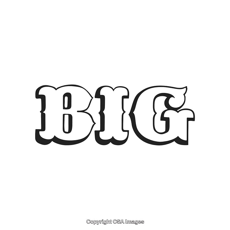 Bold Typography Design with the Word 'Big' in Artistic Illustration
