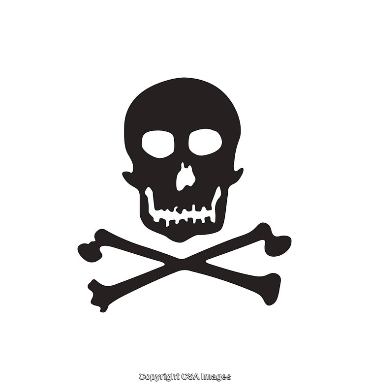 Simple Black and White Skull and Crossbones Icon With Bold Style
