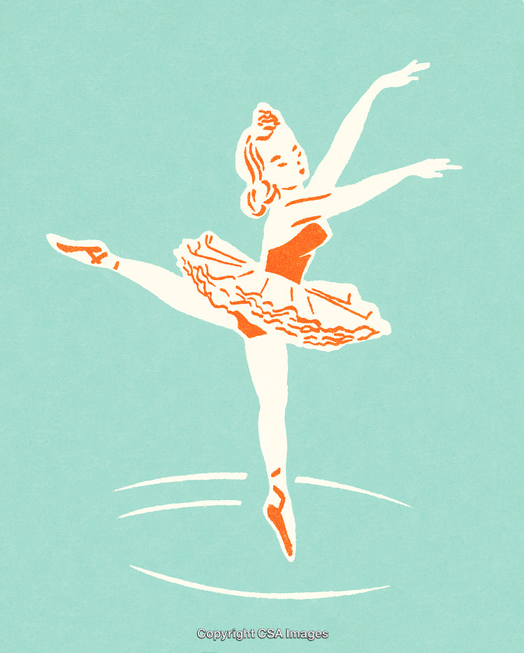 Vintage Illustration of a Graceful Ballet Dancer in Artistic Style