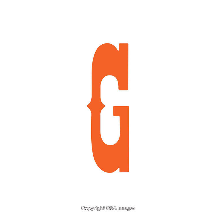 Bold Orange Letter G With Artistic Design Elements