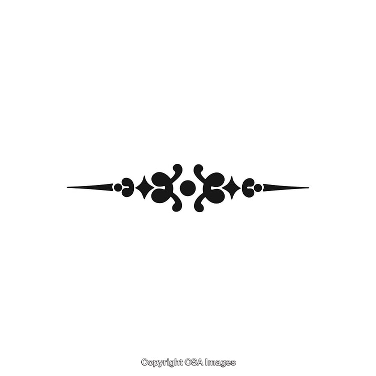 Elegant Black and White Decorative Design Ornament with a Central Motif