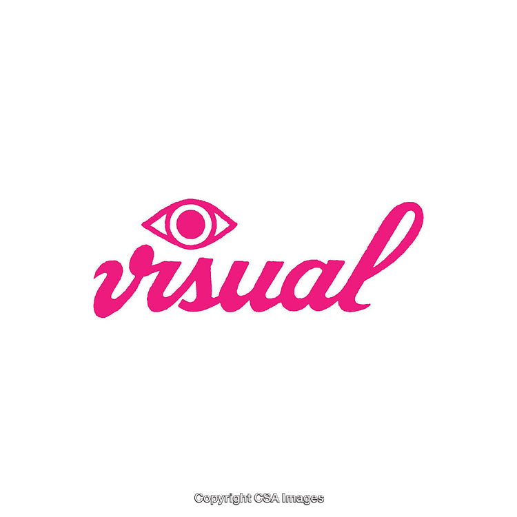 Eye Themed Logo with Stylized Text in Bold Pink Color