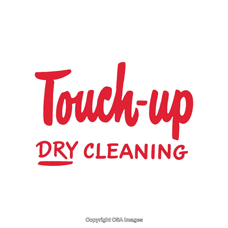 Red Touch-Up Dry Cleaning Logo Isolated on White Background