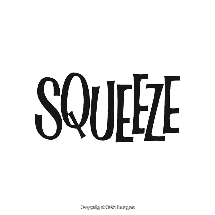 Modern Typography Design Featuring the Word 'Squeeze' in Handwritten-Style Font