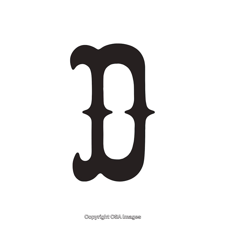 Gothic Style Letter 'D' in Bold Black Design
