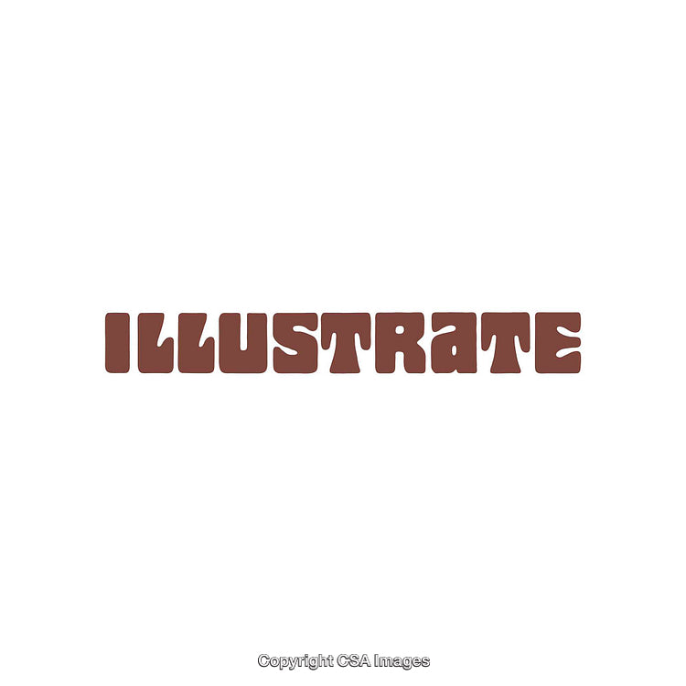 Brown Retro Font Spelling the Word Illustrate on White Background