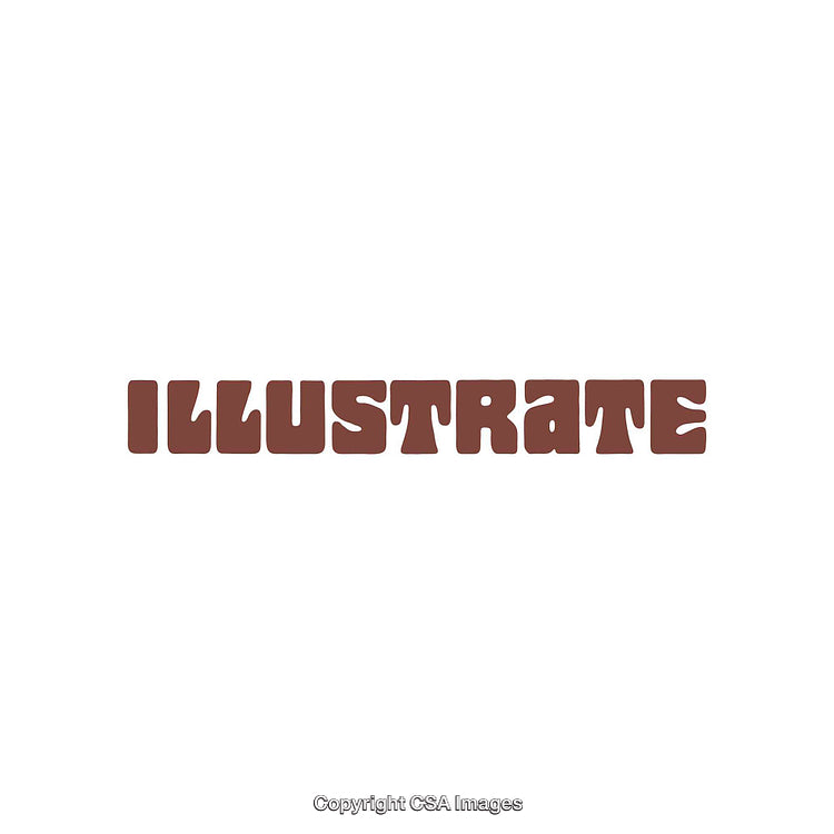 Brown Retro Font Spelling the Word Illustrate on White Background
