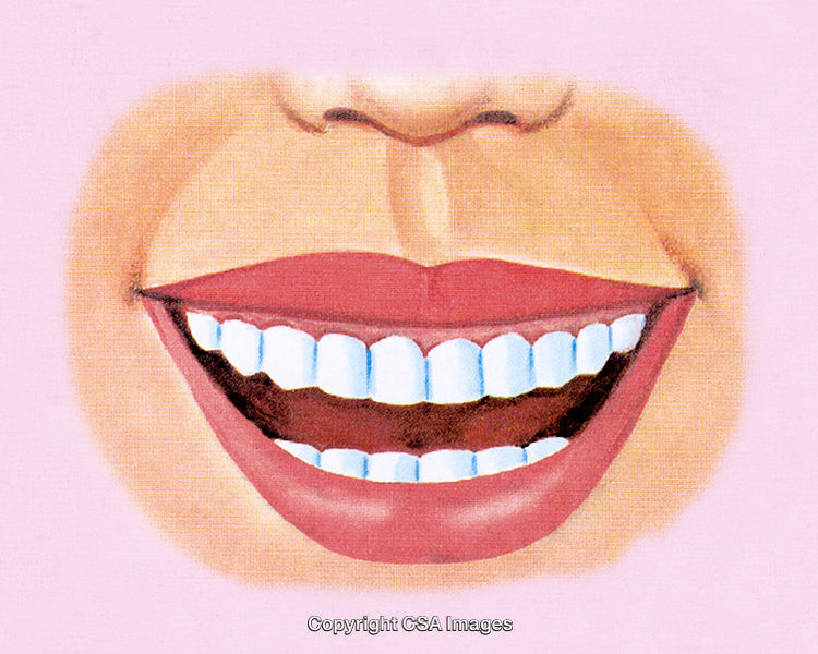 Illustration of a Bright Smile with Red Lips