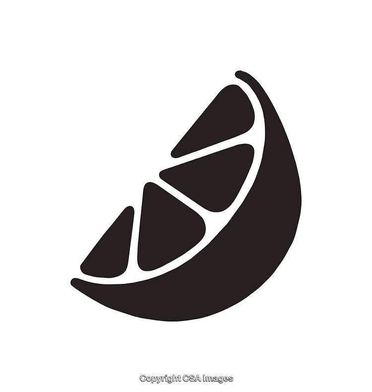 Black and White Illustration of a Citrus Fruit Slice Icon