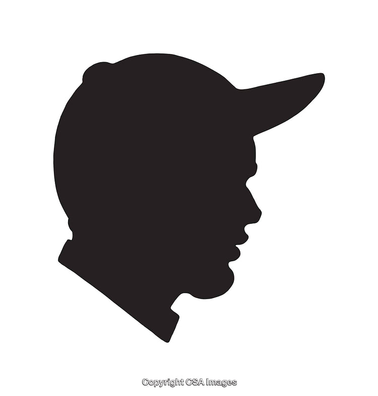 Silhouette of a Man Wearing a Cap in Profile View