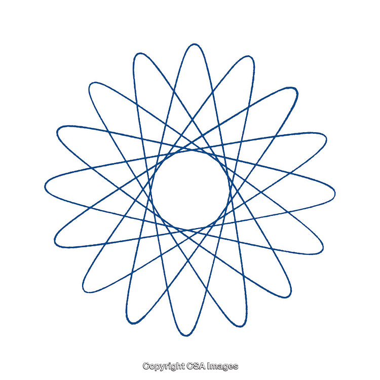 Blue Intertwining Geometric Shape With Circular Symmetry and Abstract Style