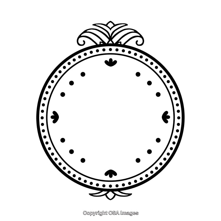 Elegant Decorative Black and White Circle Border Design