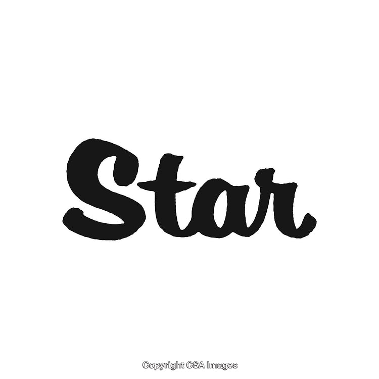 Stylized Hand-Drawn Word 'Star' in Bold Black Letters on White Background