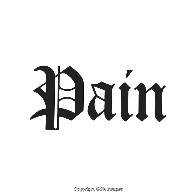 Decorative Gothic Typography Display of the Word Pain in Bold Black Letters