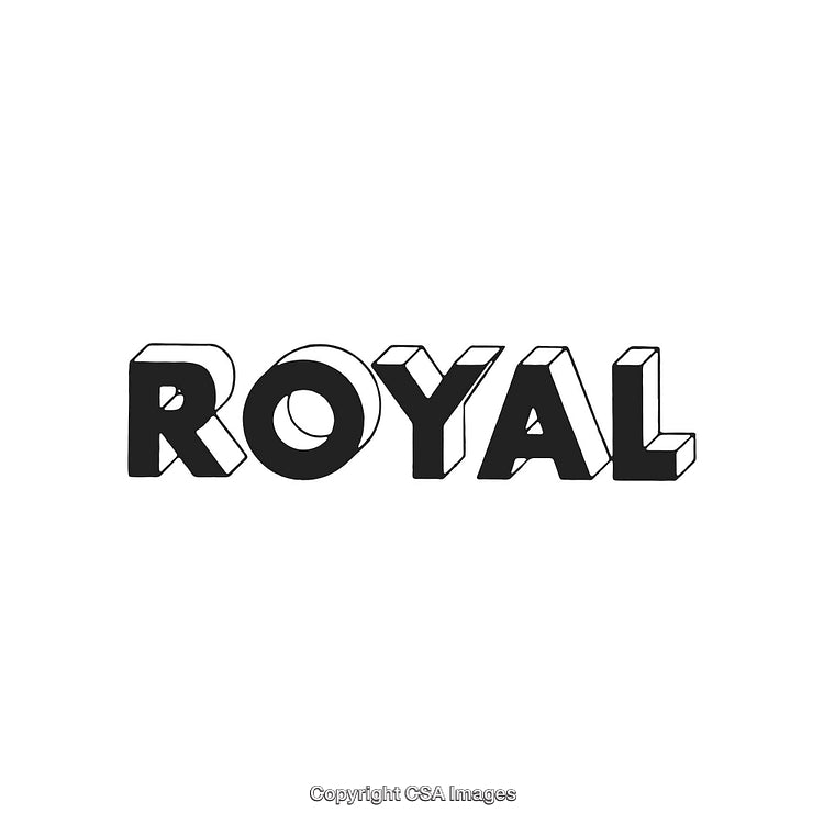 Bold Black and White Royal Text in A Unique Typography Style