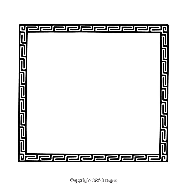 Stylish Black And White Decorative Border With Geometric Design