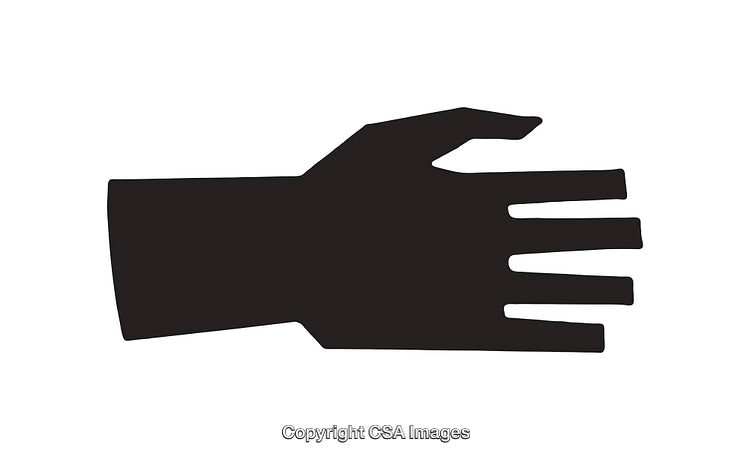 Silhouette of an Outstretched Human Hand in Minimalist Style