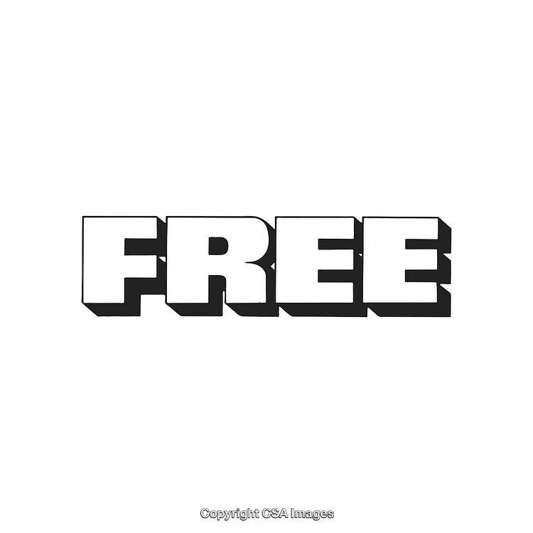 Bold 3D Text Design Featuring the Word 'Free' in Black and White