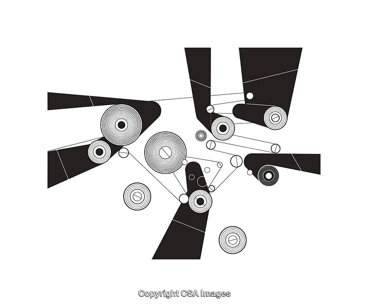 Abstract Black and White Geometric Line Art Design