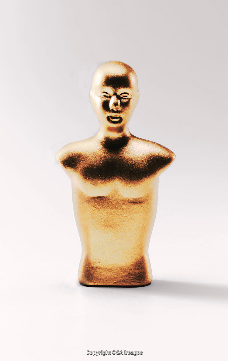 Abstract Golden Figurine with Modern and Artistic Design Background