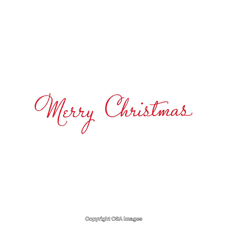 Elegant Calligraphy of Red Merry Christmas Text on a White Background