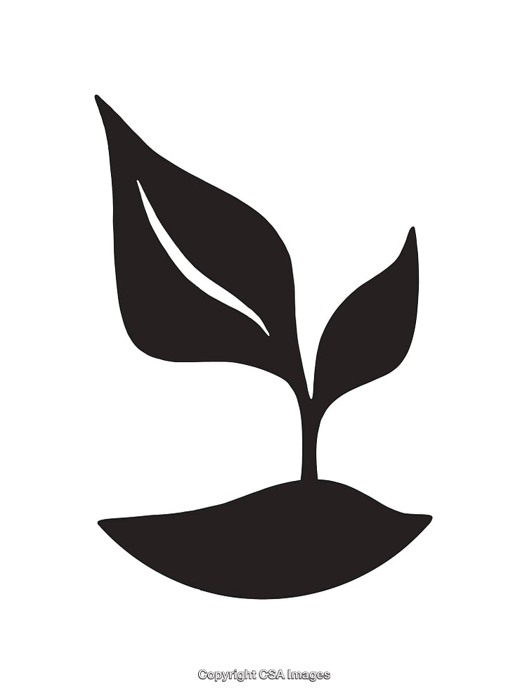 Black and White Icon of a Sprouting Plant