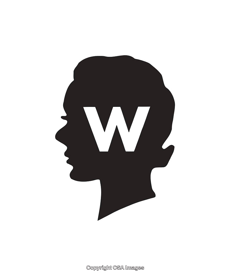 Silhouette Artwork Featuring Monogram Letter W in Stylish Design