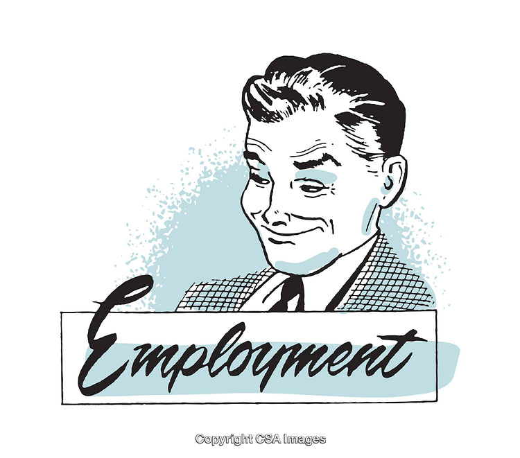 Retro Comic Style Illustration About Employment and Work Opportunities