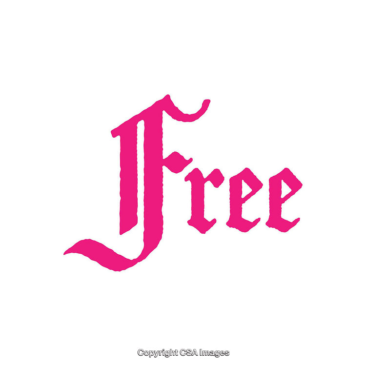Decorative Pink Typography Displaying the Word Free on White Background