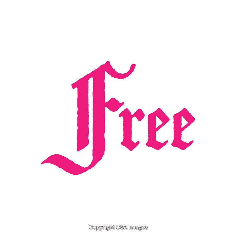 Decorative Pink Typography Displaying the Word Free on White Background