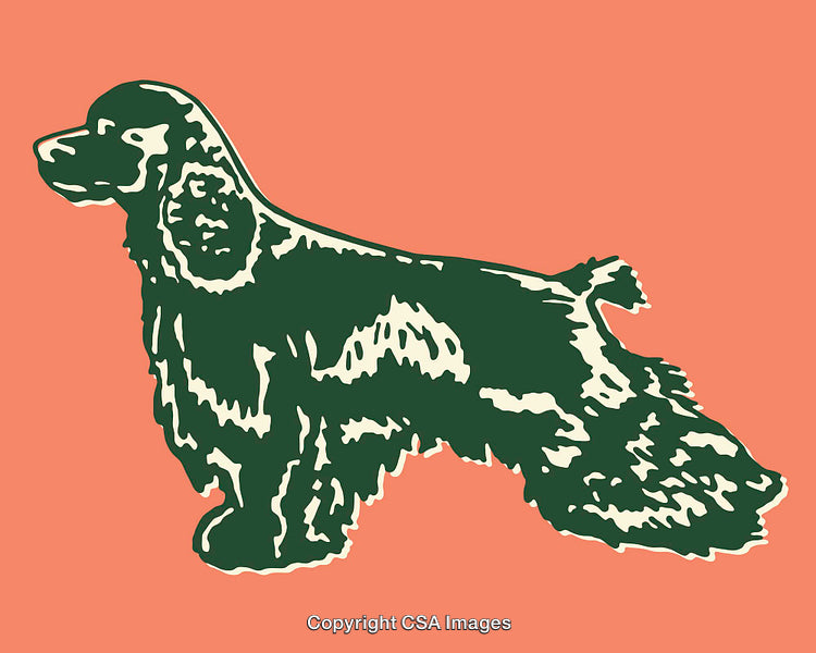 Stylized Line Art Illustration of a Dog on a Bright Background
